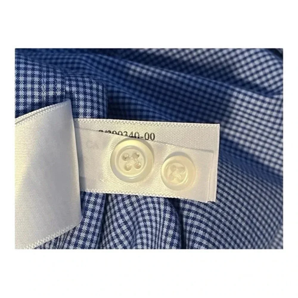 Banana Republic‎ Button Down Shirt Mens Large Blue Gingham Non-Iron Standard Fit